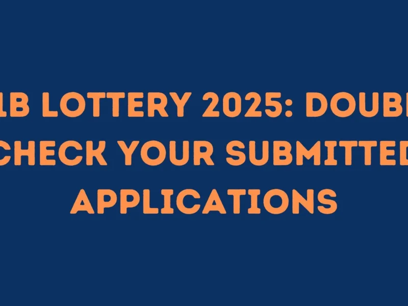 H-1B Lottery 2025: Double-Check Your Submitted Applications